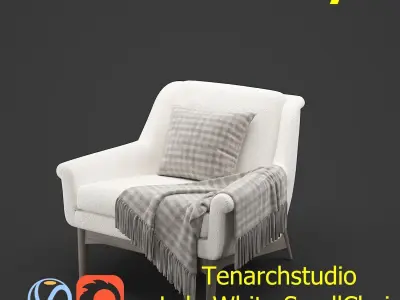 Tenarchstudio Lulu White small chair Render ready  3D model
