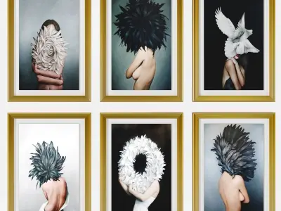 Art Frams 9- Girl With Feather By 6 Frams 3D model