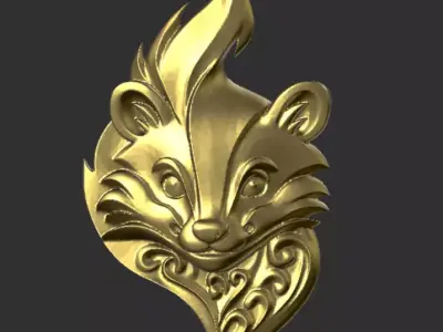 Fox Pendant 3D Model 3D print model
