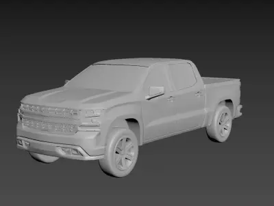 Chevrolet Silverado 2020 on a small scale 3D print model