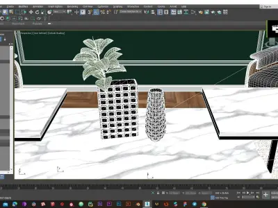 Realistic modern interior Low-poly 3D model