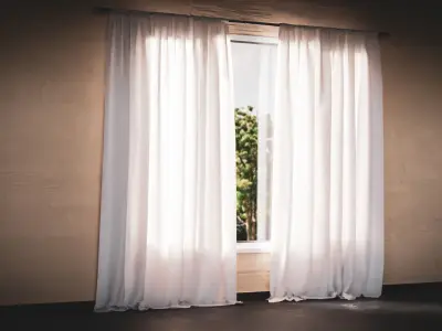 Curtain pair of curtains 3D model