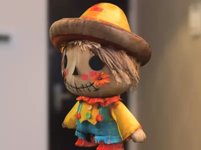 Scarecrow Doll Low-poly 3D model