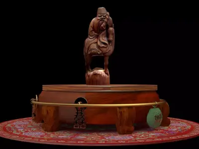 Chinese bamboo carving figure  3D model
