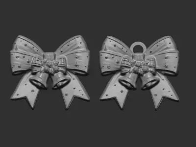 christmas ribbon bow decor  9  3D print model