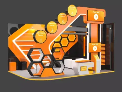 Exhibition Stand 5 Low-poly 3D model