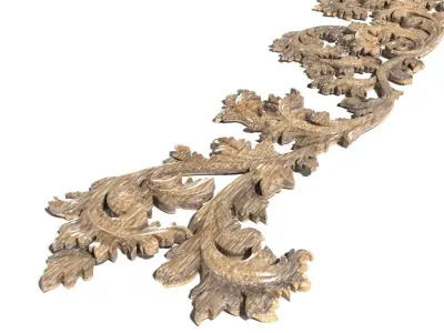 Cartouche-010 shabby chic floral border 3D model