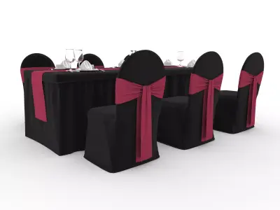 Banquet Table and Chair 141 3D model
