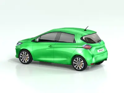 Set of Toyota Yaris 2020 and Renault Zoe Low-poly 3D model