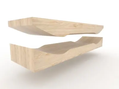 Ready to be milled mold for Skateboard decks 3D model