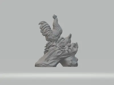 Hen Cock Chick 3D print model