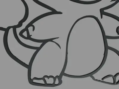 Charmander Wall Silhouette 02 3D print model