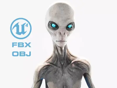 Alien - Grey - Unreal Engine Low-poly 3D model