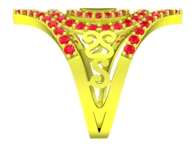 Luxury Geometric Pave Statement Ring 3D Model for Fine Jewe 5023 3D print model