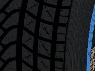 W06 Wet front tyre Low-poly 3D model