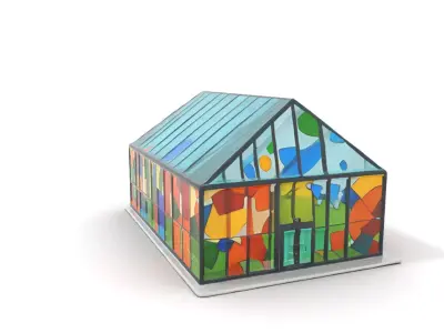 Stained Glass Pavilion model pack Low-poly 3D model