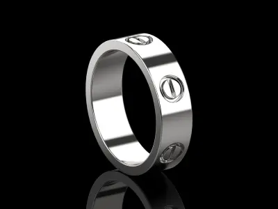 Love Wedding  Ring 19 Size N151 3D print model