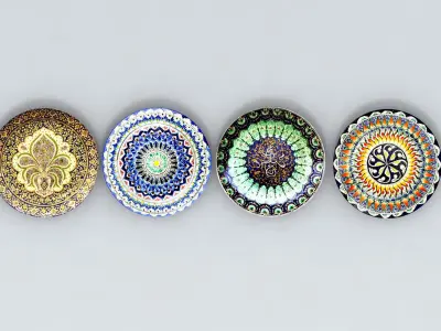 Plate fleur de lis coaster 3D model