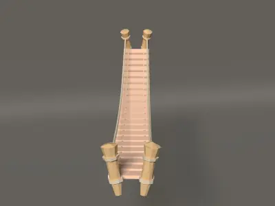 Low Poly Bridge wooden ladder Low-poly 3D model