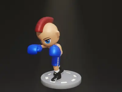 Lowpoly Male Boxer blue - 36 models - vol 01  Low-poly 3D model