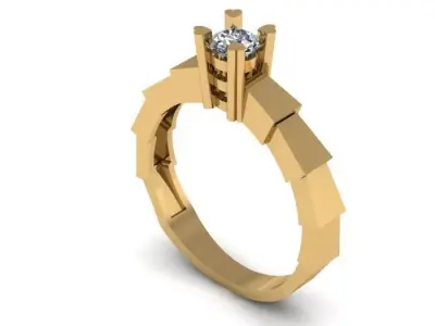 solitair ring 3D print model