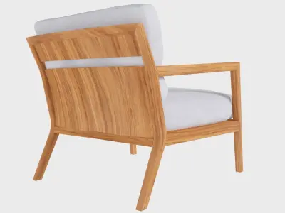 Wood Chair Arm Elbow Low-poly 3D model