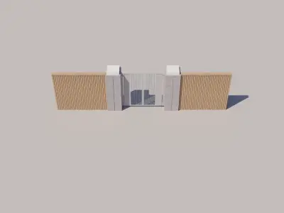  fence door wall 3D model