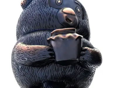 Winnie the Pooh with a pot of honey 3D model