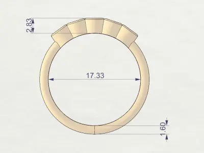 Round cut bezel ring N9 3D print model