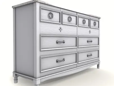 dresser shabby chic Low-poly 3D model