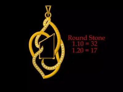 Fancy Gold Pendant - 0119 3D print model