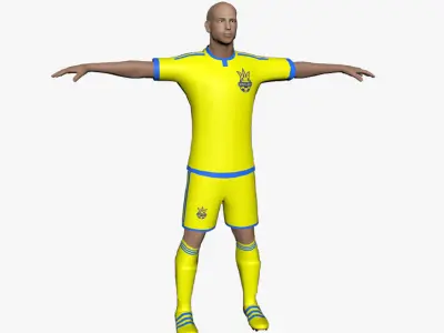 Soccer Player Rigged Low-poly 3D model