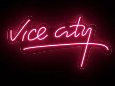 Vice City Neon Sign 3D model purchase