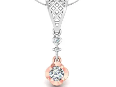 PENDANT diamond gold and rose gold 3D print model