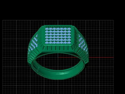 Print Ready STL 3DM  Gents Rings Diamond Men Ring  3D print model 190