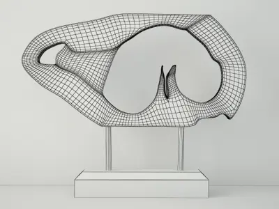 Wooden Decoration on Stand 3D model