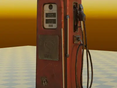 Gas Pump Low Poly Low-poly 3D model