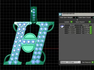 LUXURY ALPHABET H PENDANT 3D PRINTABLE MODEL 3D print model