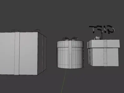 Winter Gift Box Pack 3D model