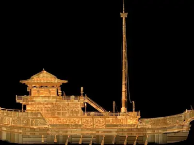 Chinese junk boat  3D model