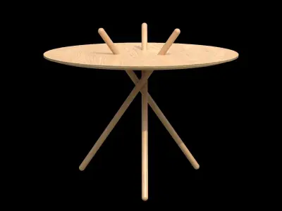 Micado Table-Oak standard lacquered Low-poly 3D model