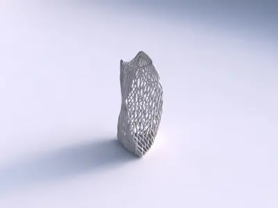 Vase twist curved tipping triangle 2 with lattice tiles  3D print model