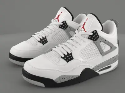 Air Jordan 4 Retro Cement PBR Low-poly 3D model