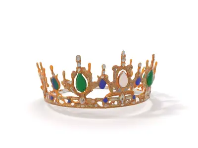 Elegant Jewel Crown model pack Low-poly 3D model