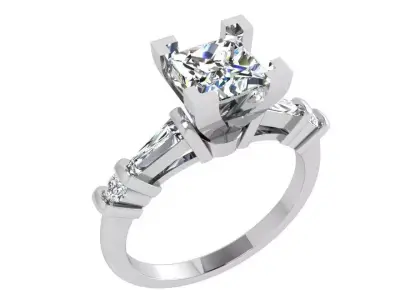 Princess Diamond Ring 3546 3D print model