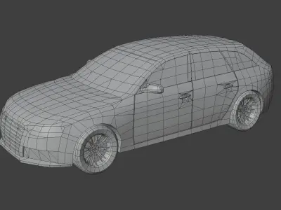 Station Wagon Car Generic Low-poly 3D model