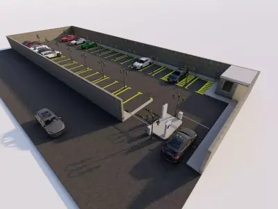 Parking-Parking Lot 3D model 12