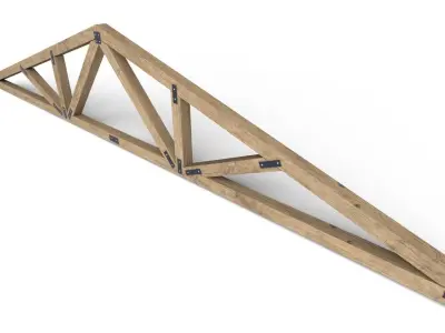 Wooden Roof Truss 05 Low-poly 3D model