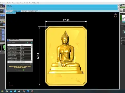 Luxury Rectangular Buddha Plaque Pendant  3762 3D print model