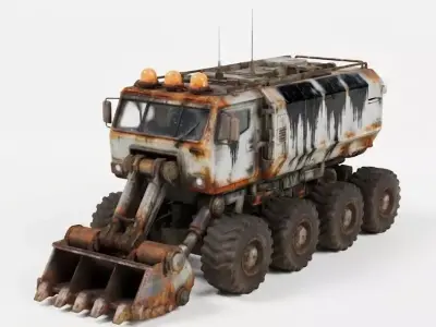 Corrupted Industrial Waste Rover 3D Model Low-poly 3D model